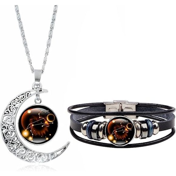 NEW Zodiac Necklace Bracelet Set for Men Gifts 12 Constellation Necklace… - Picture 11 of 15